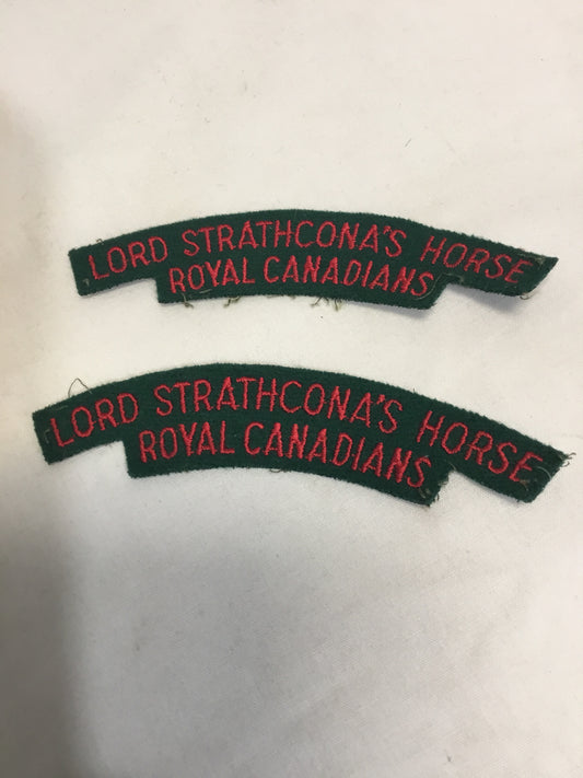 Pair of WW11 Lord STRATHCONA’S Horse Shoulder Flashes