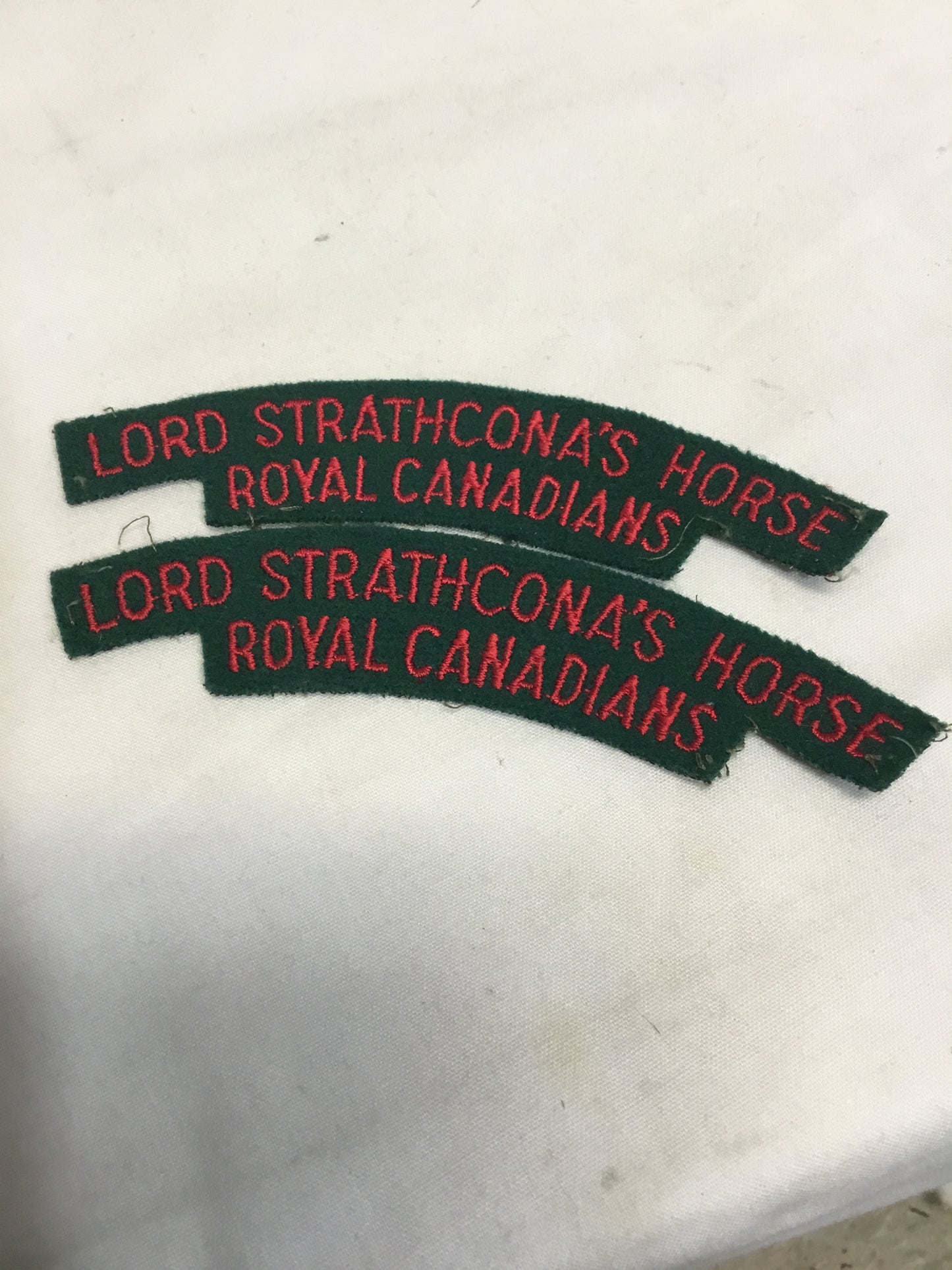 Pair of WW11 Lord STRATHCONA’S Horse Shoulder Flashes