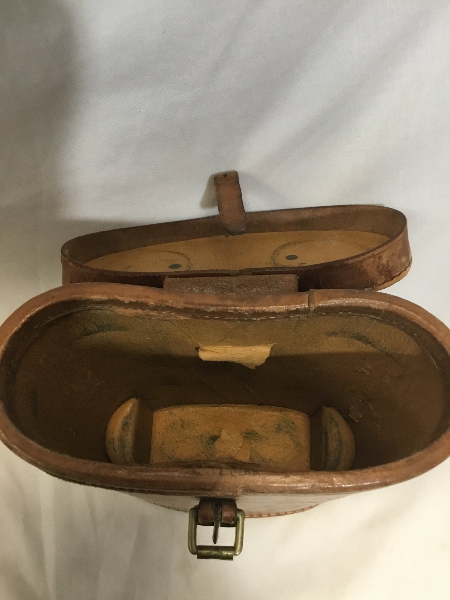 Early Leather Binocular case , 8 1/2 inches