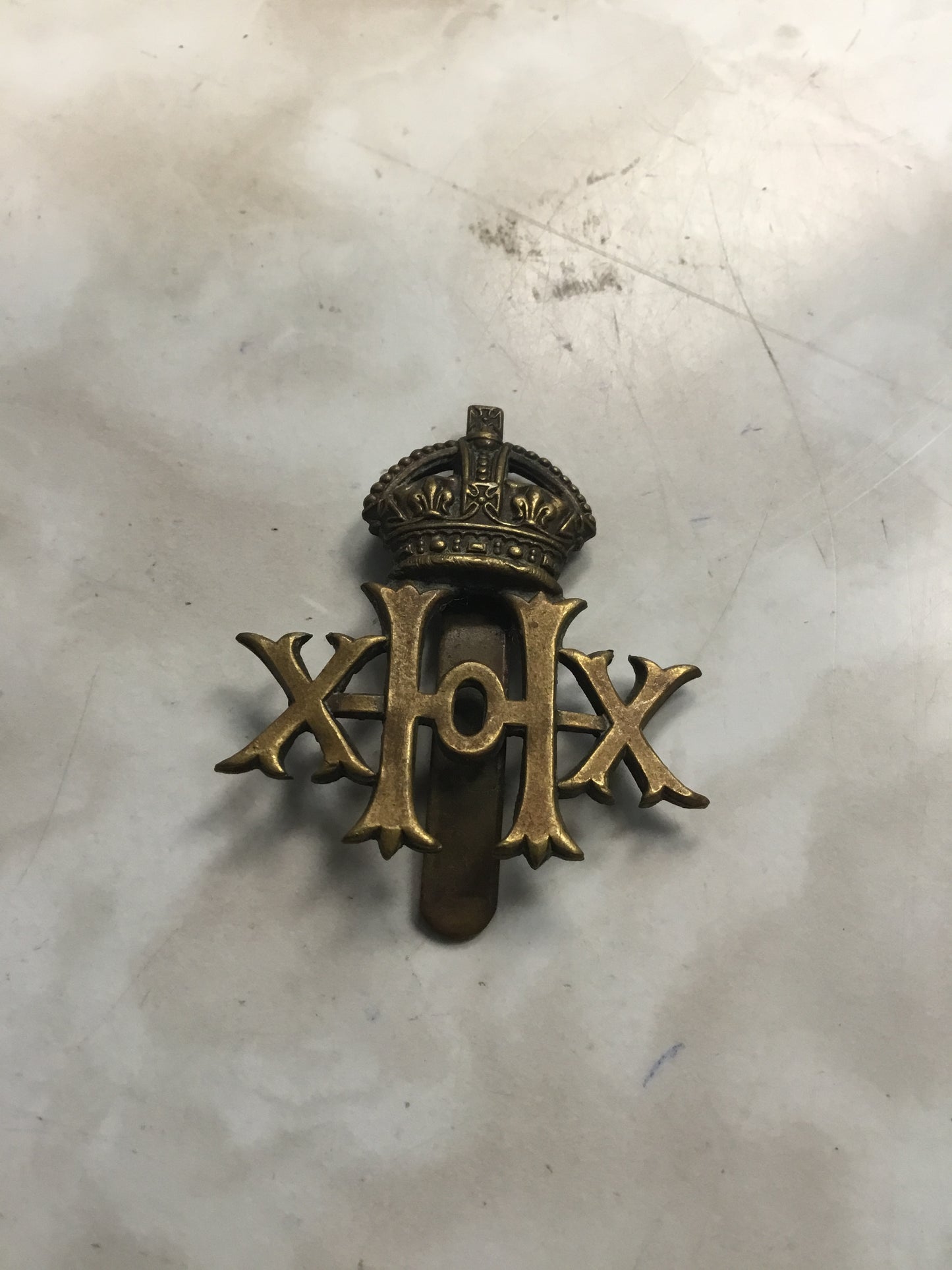 War time British 20th Hussars Hat Badge