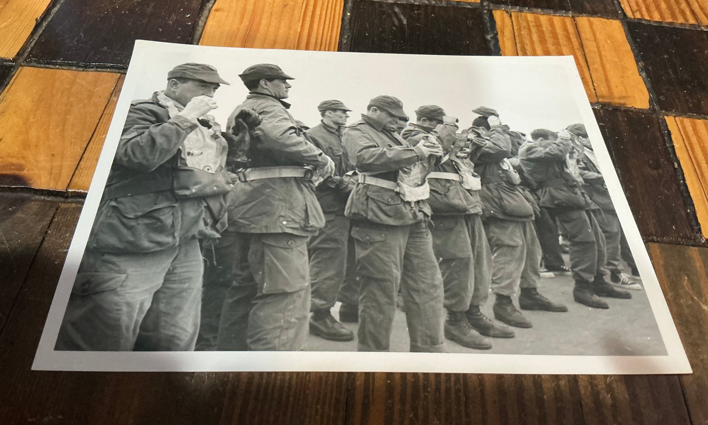 Vintage Photo Canadian Soldiers in Olive Drab Combats