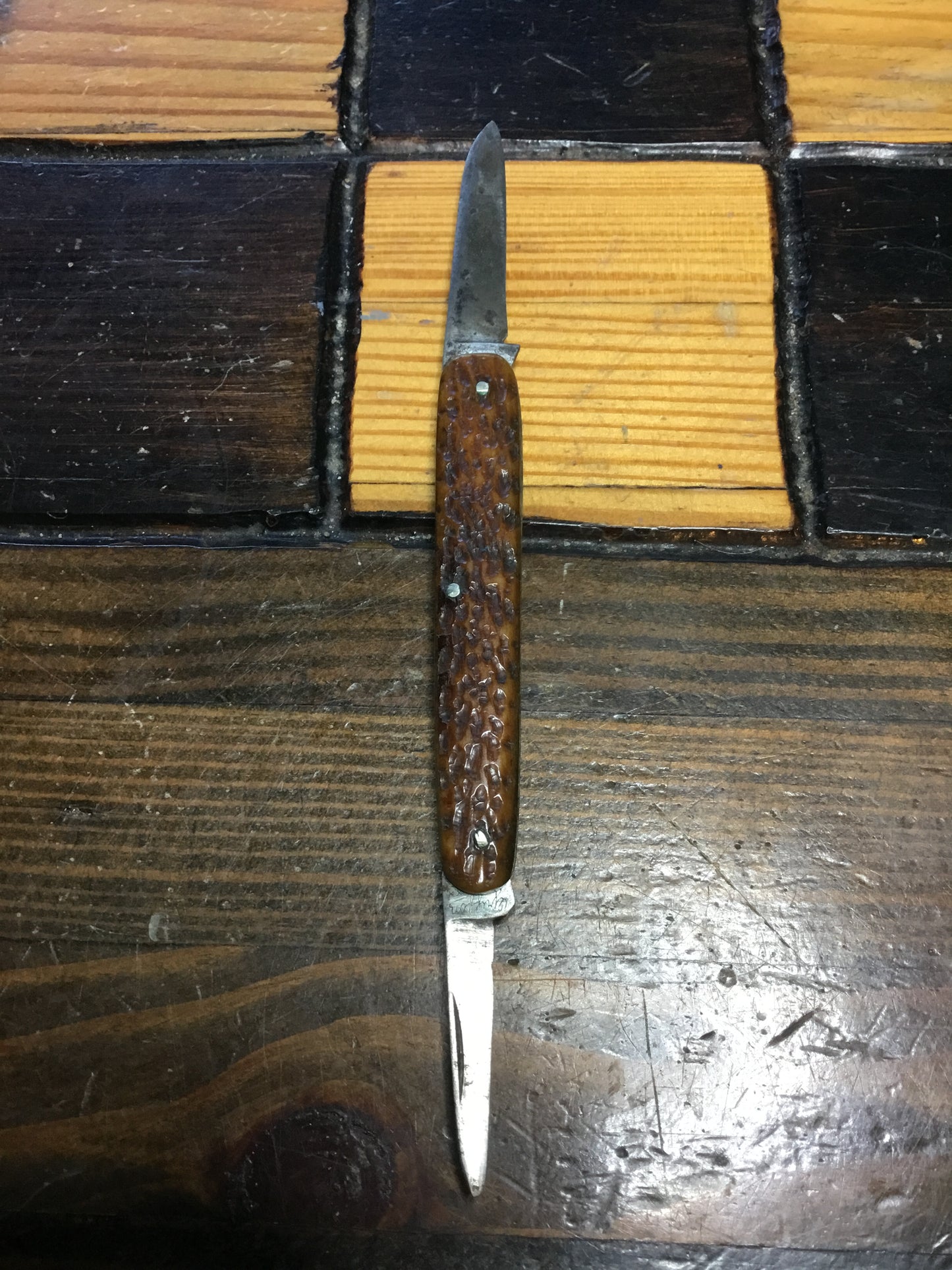 Early Bone Handle Folding Pocking Knife