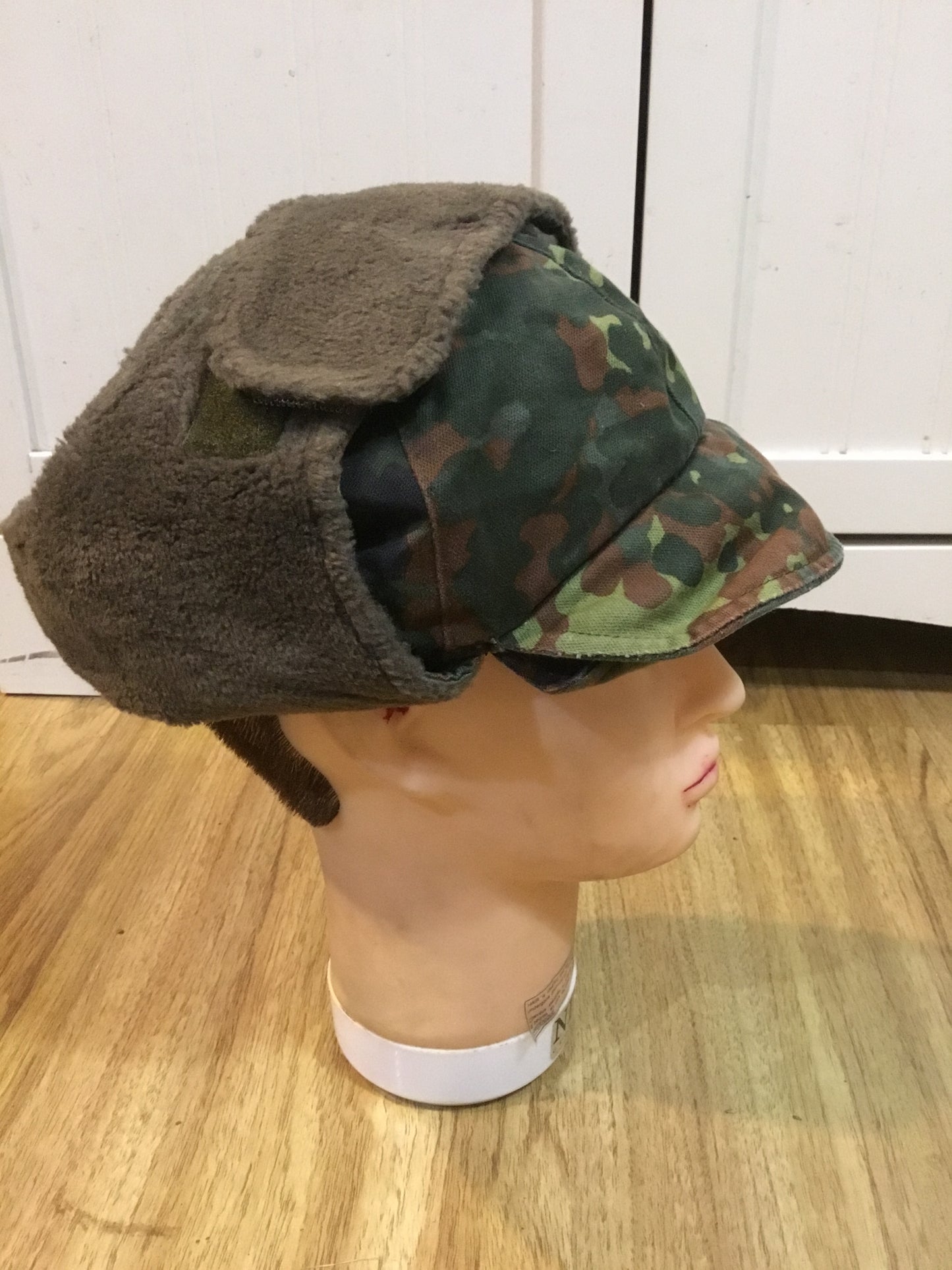 German Flecktarn Winter Cap with ear flaps