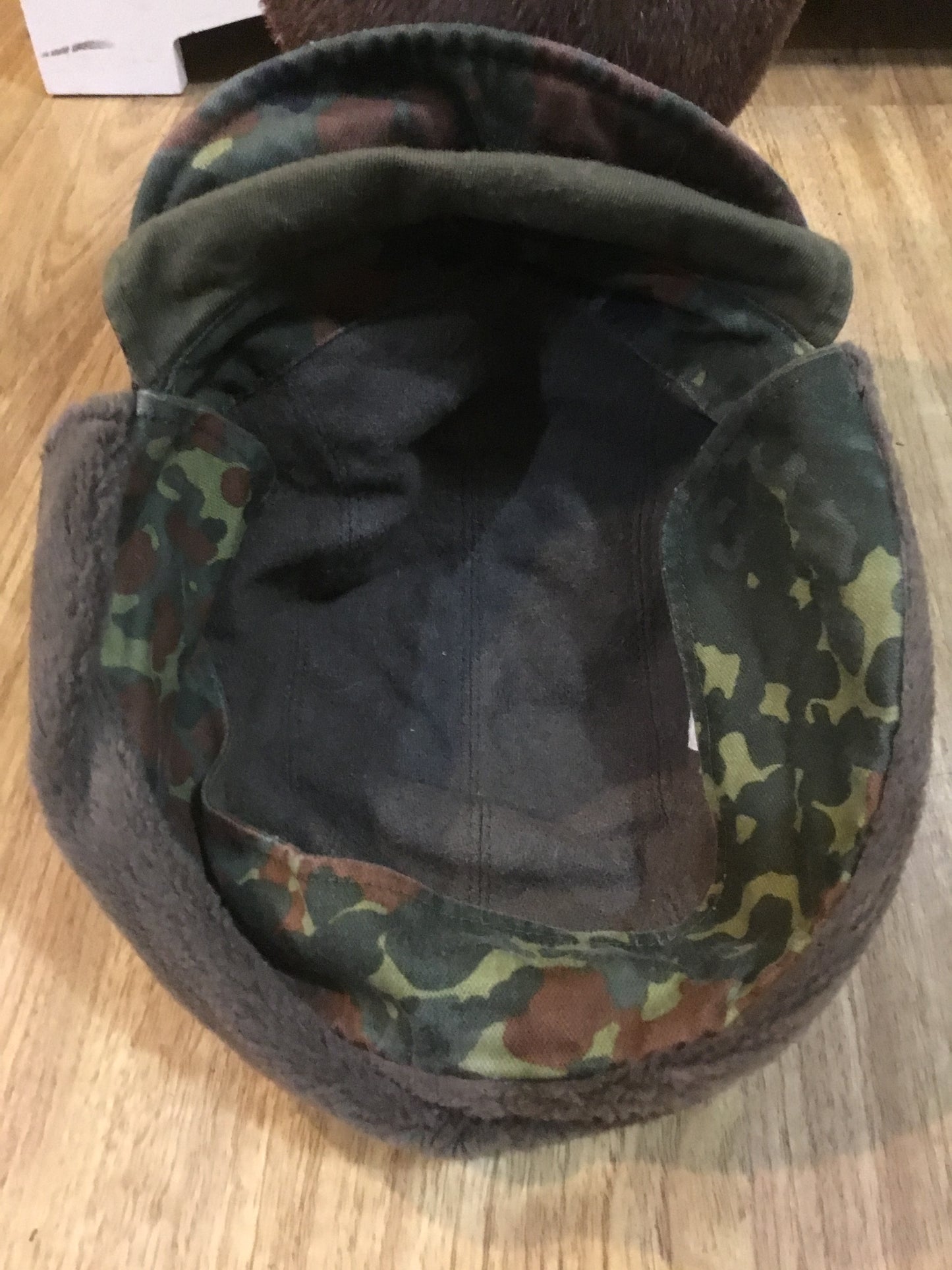 German Flecktarn Winter Cap with ear flaps