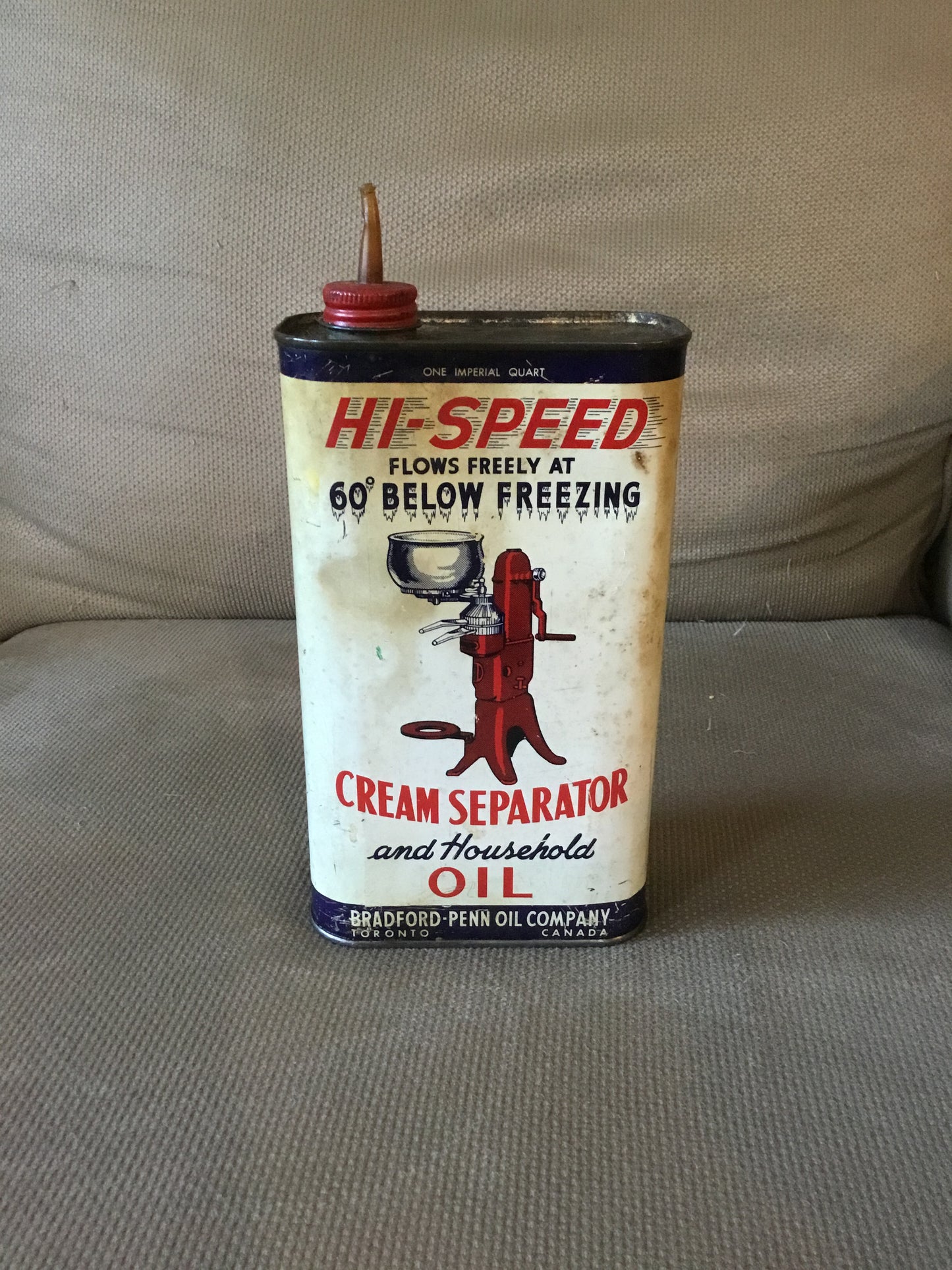 Early Collectable Hi -Speed Cream Separator Oil Tin