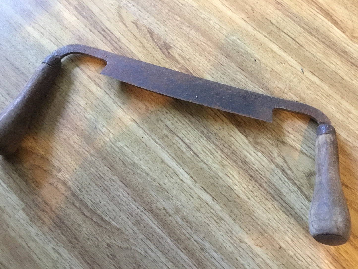 Antique Draw Knife ,Wooden Handles .