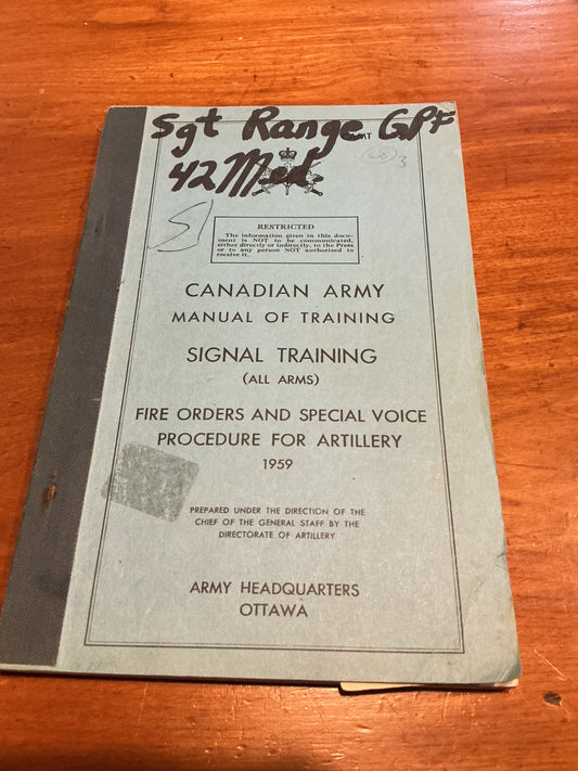 Canadian Army Manual of Training Signal