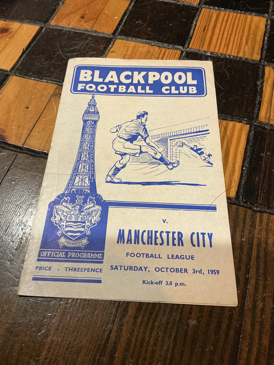 Football Club V Manchester City Oct. 3 1959 Programme
