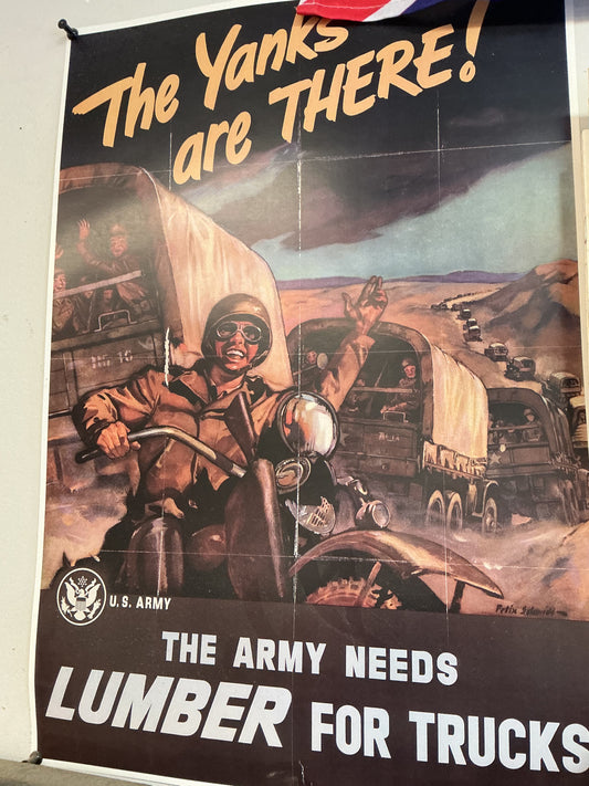 New Vintage Army Needs Your Lumber For Trucks Poster