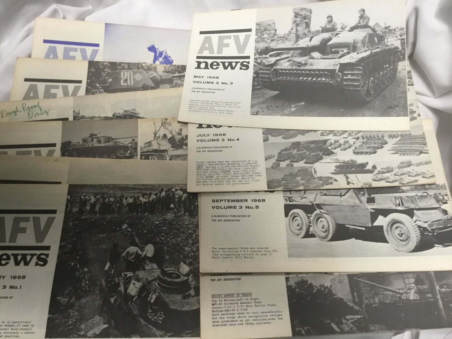 Lot of 19 AFV News from 1966, 67 , 68