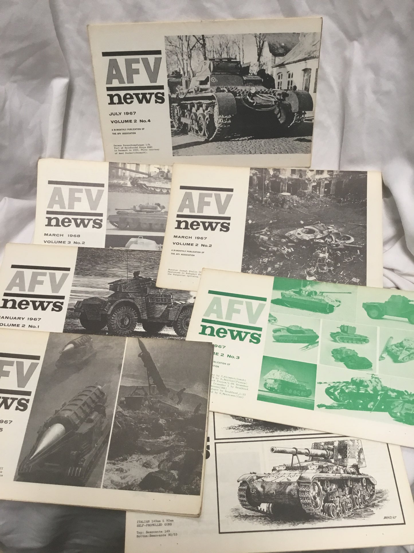 Lot of 19 AFV News from 1966, 67 , 68