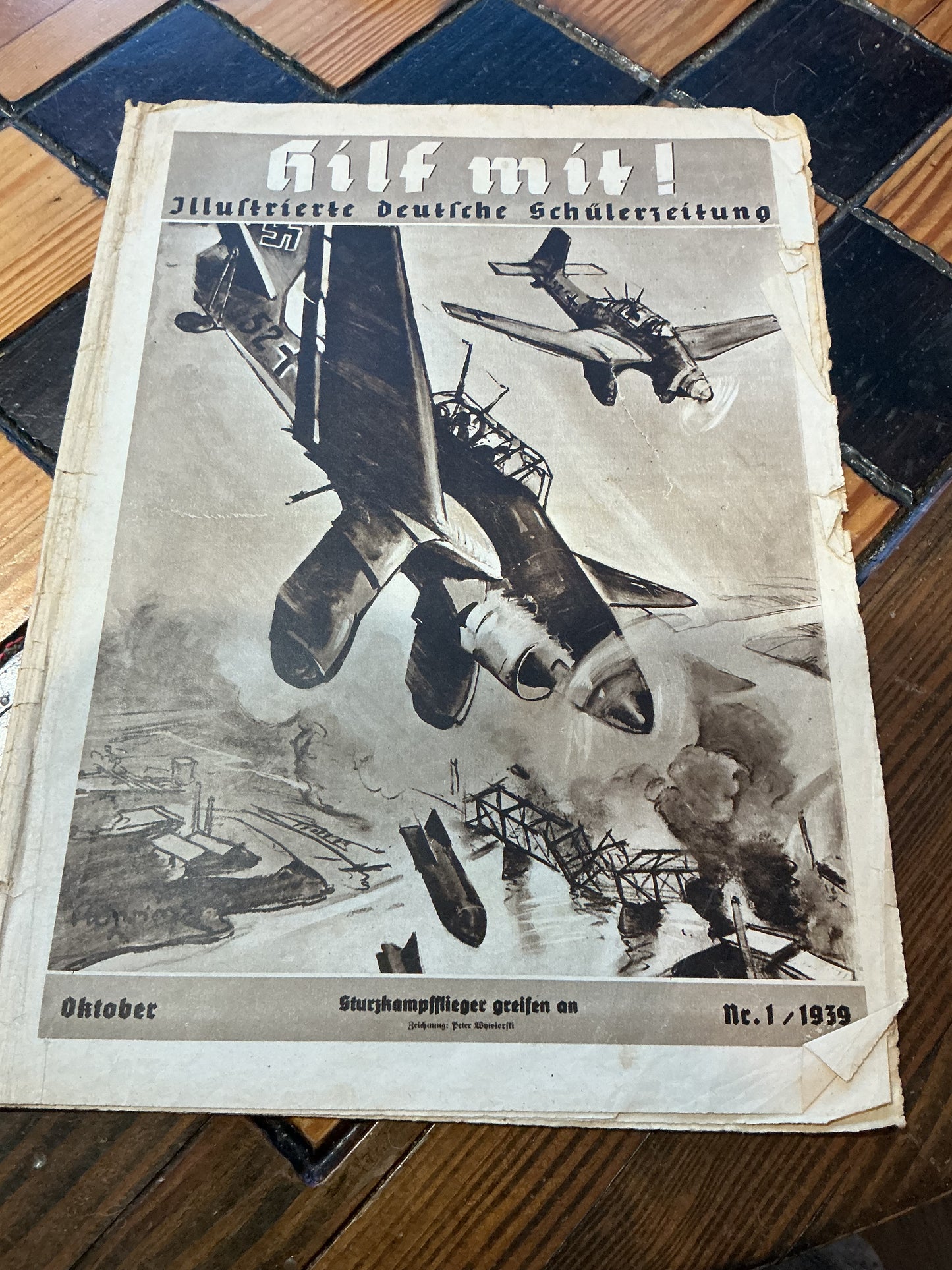 Hilf MIT illustrated German student newspaper No1 October