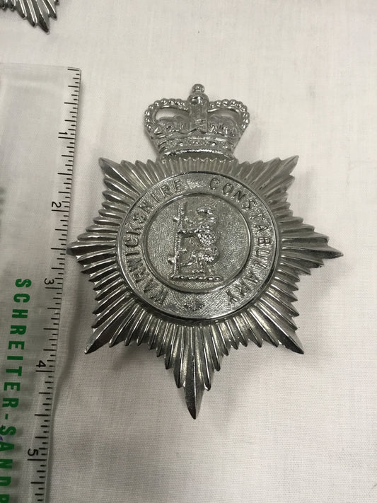 Warwickshire Constabulary  Police Helmet plate/ Badge