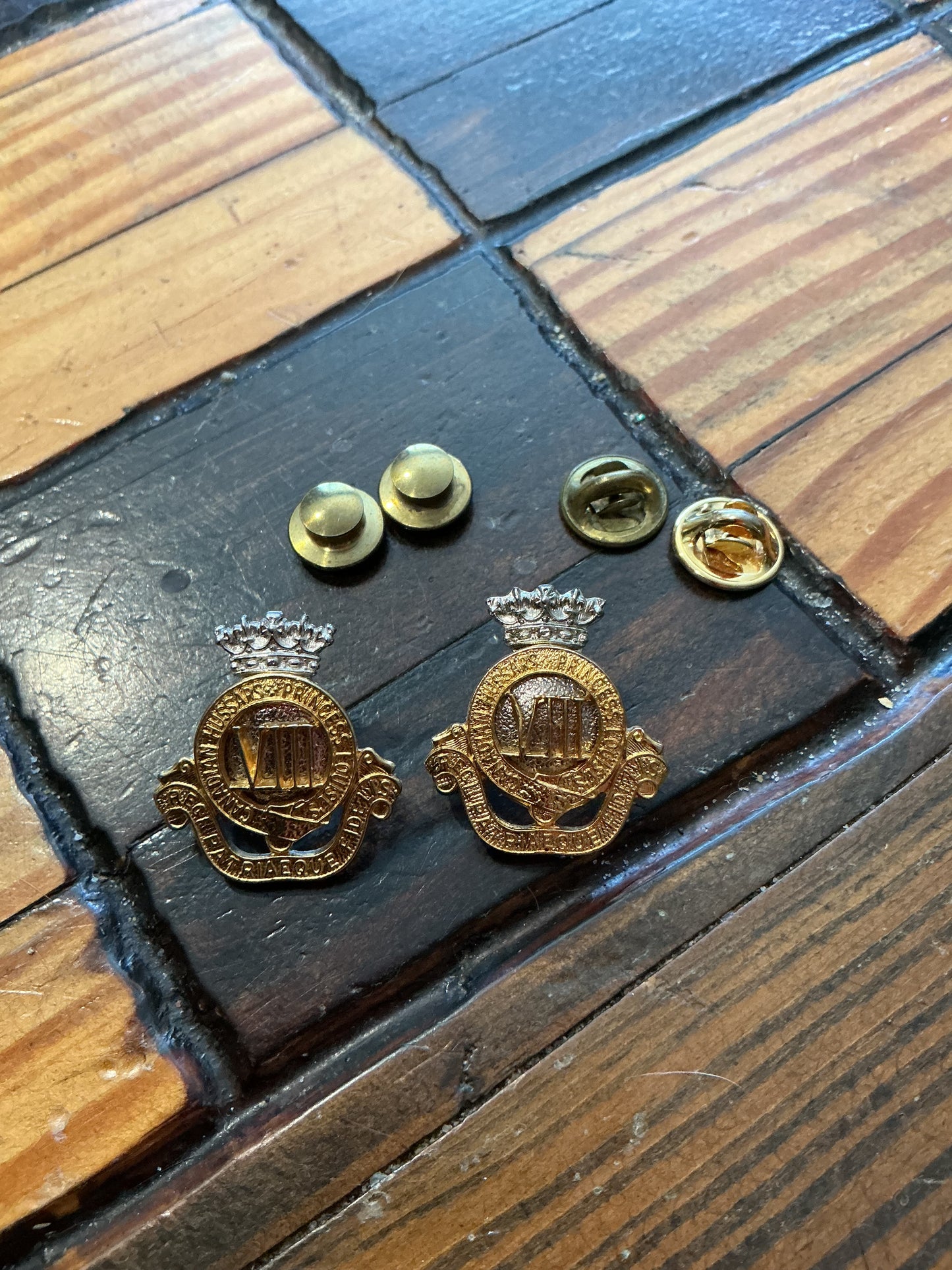 Pair of 8TH CANADIAN HUSSARS PRINCESS LOUISE COLLAR BADGES