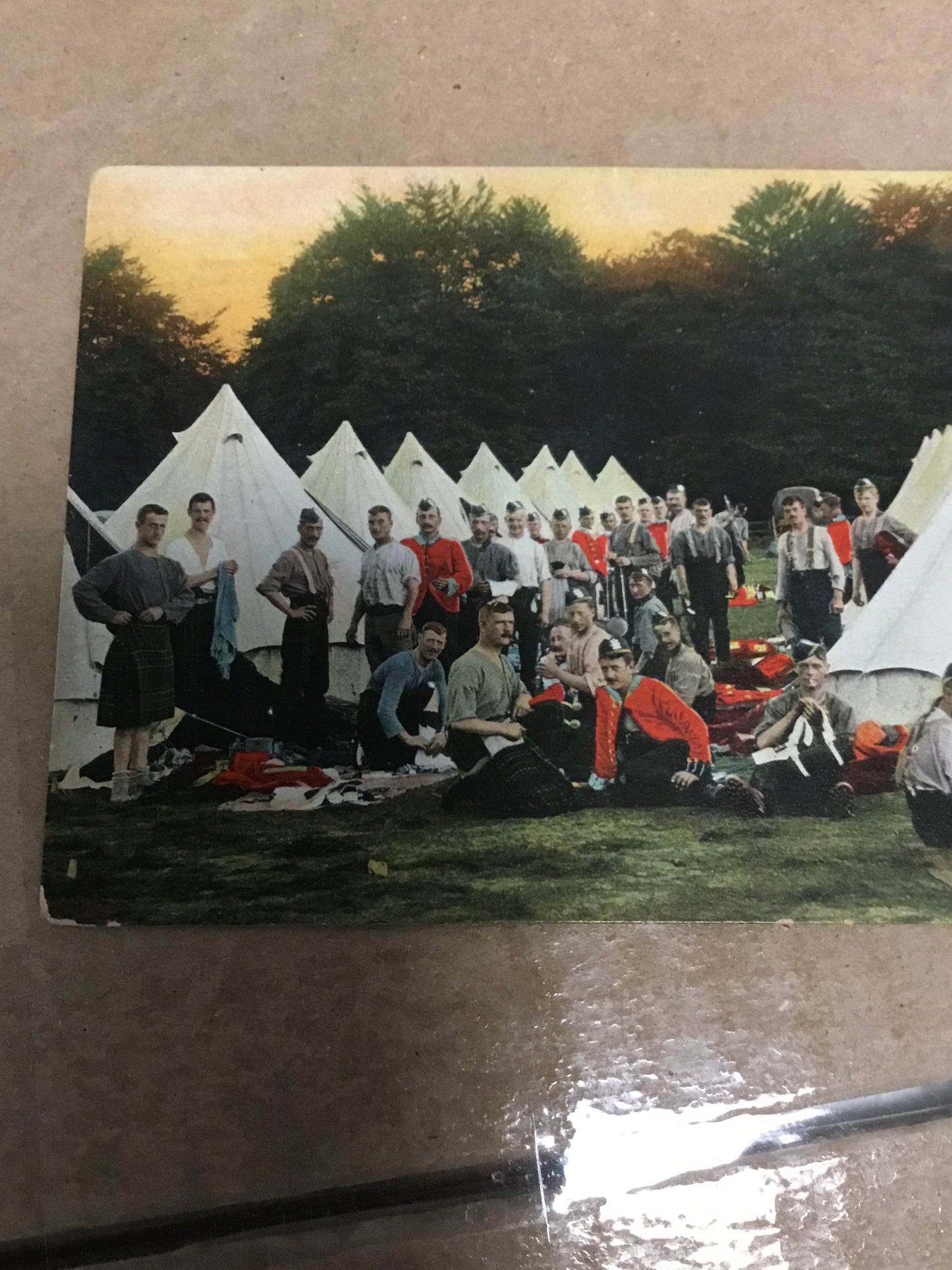 Black Watch Royal Highlanders Military Soldiers Tents Ettlinger Postcard H29