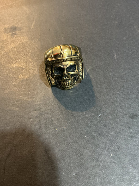 Large Brass Skull Ring