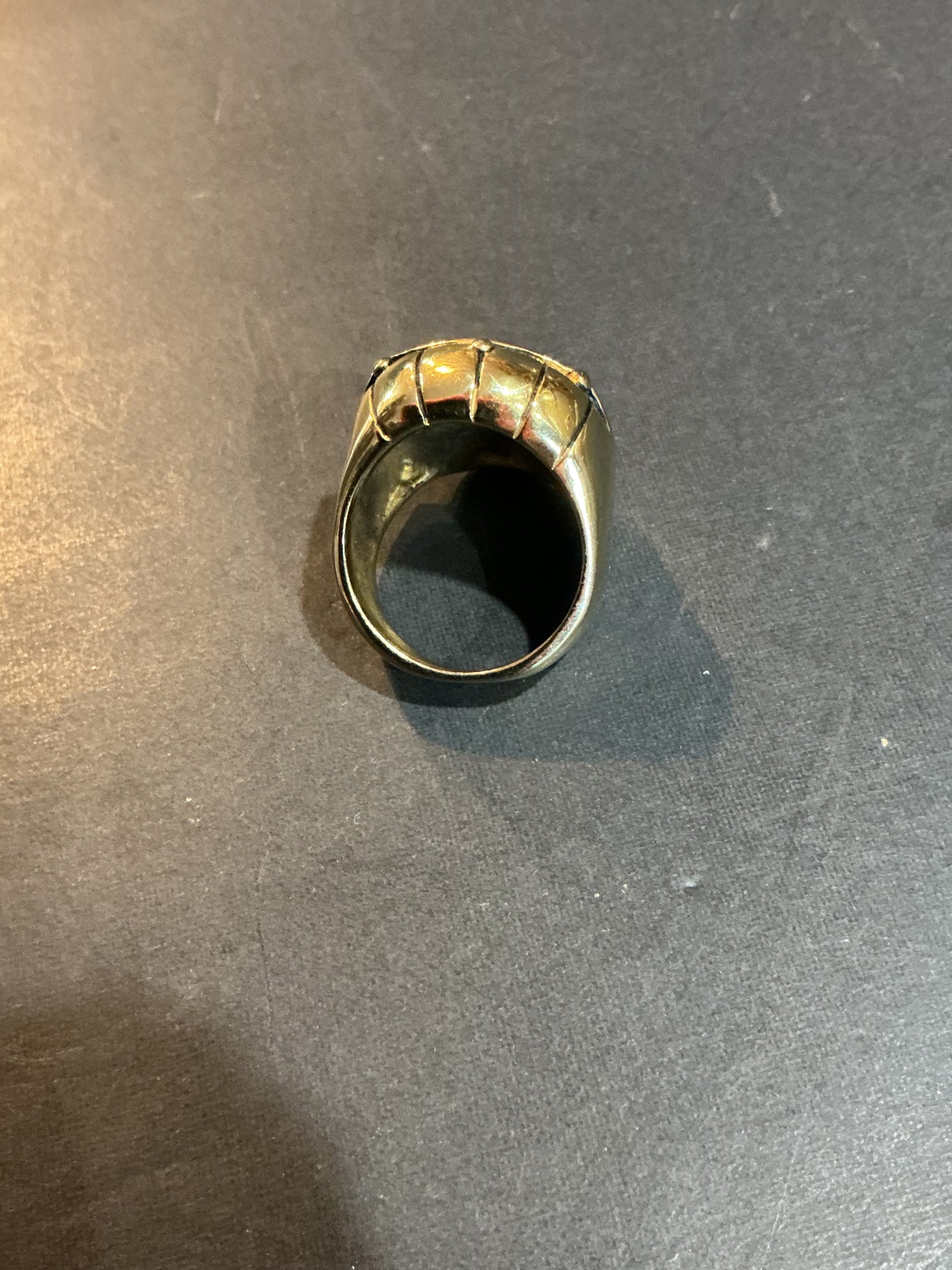 Large Brass Skull Ring