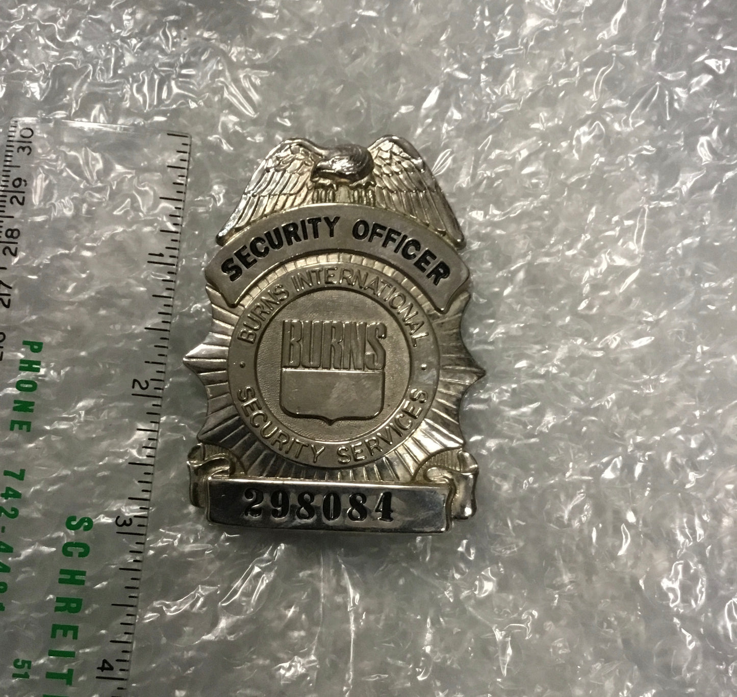 Vintage Burns International Security Services Officer Badge.