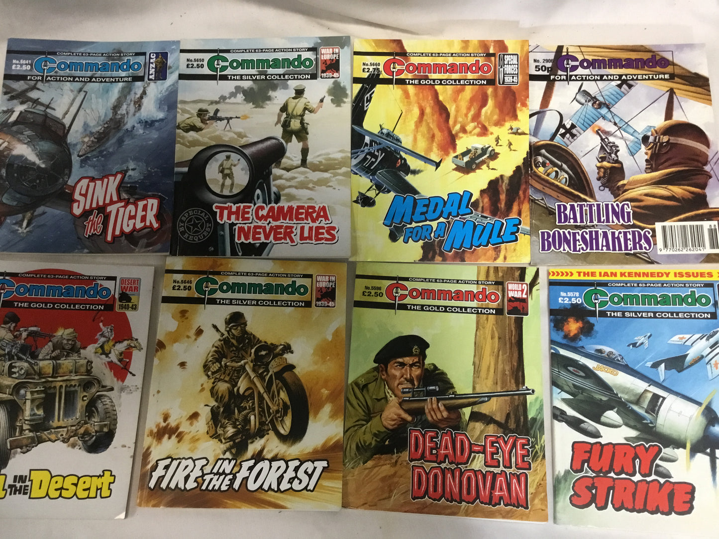 Lot of 8 British Commando war story comics