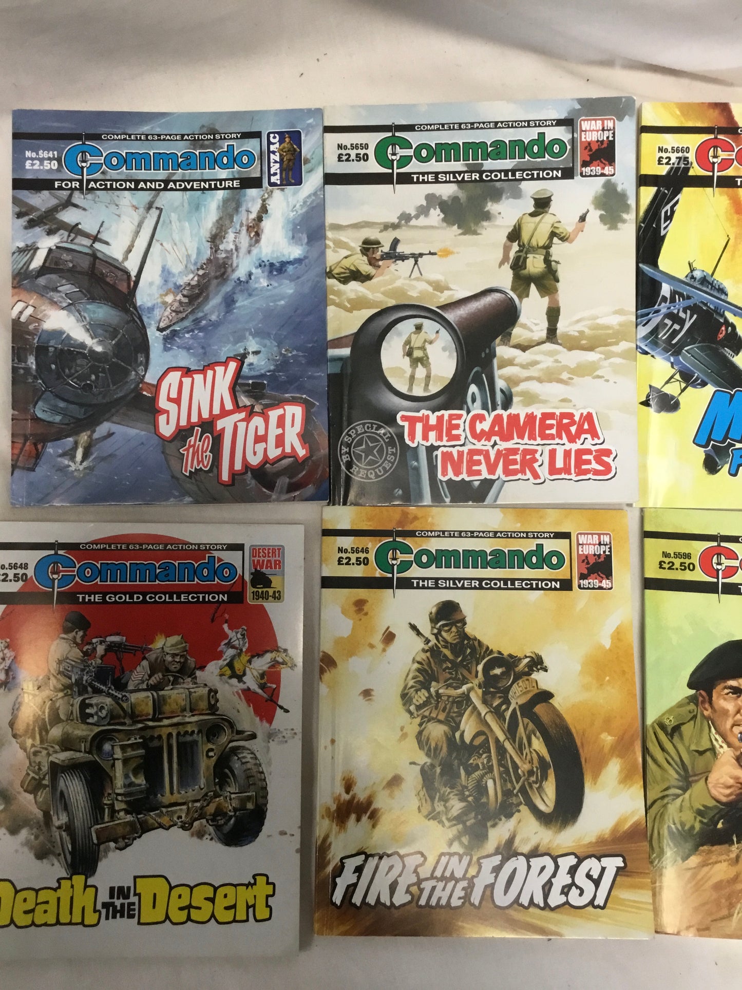 Lot of 8 British Commando war story comics