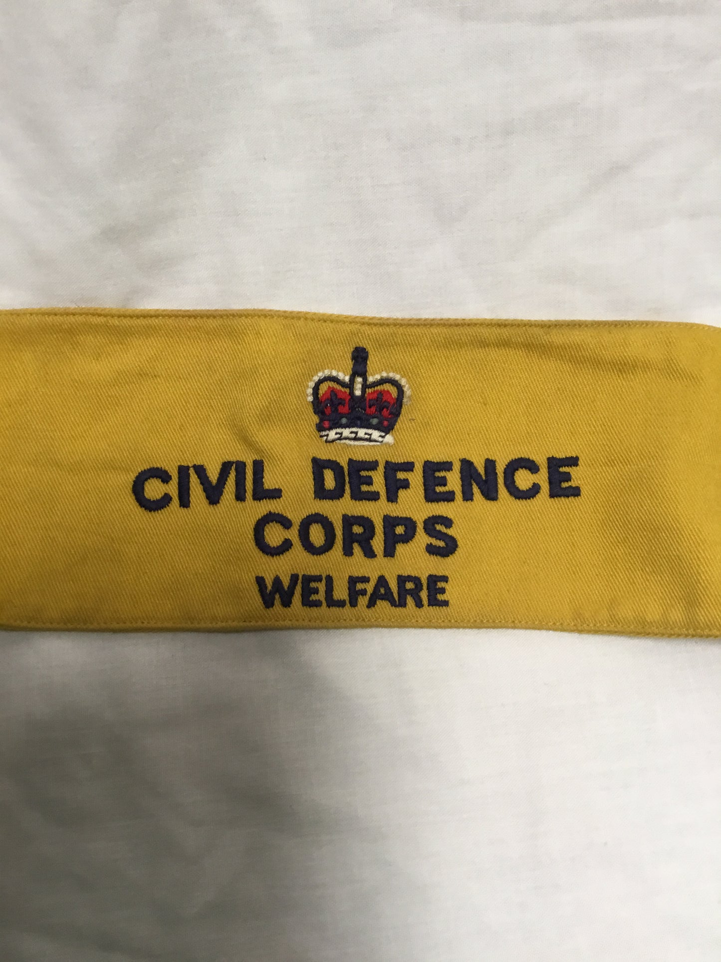 British Civil Defence Arm Band , Queens Crown