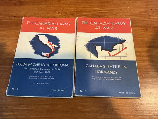 2 Books Canadian Army at War No2 and 3 1943-44