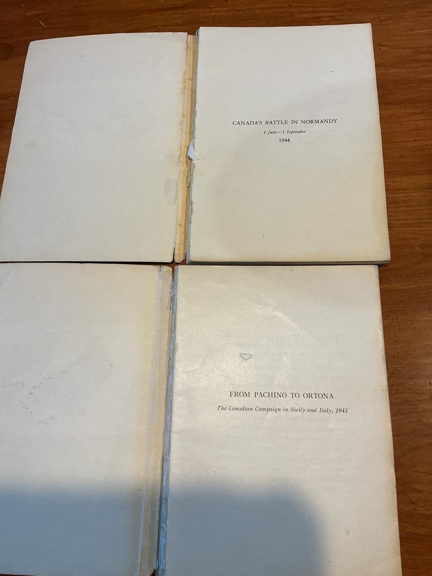 2 Books Canadian Army at War No2 and 3 1943-44