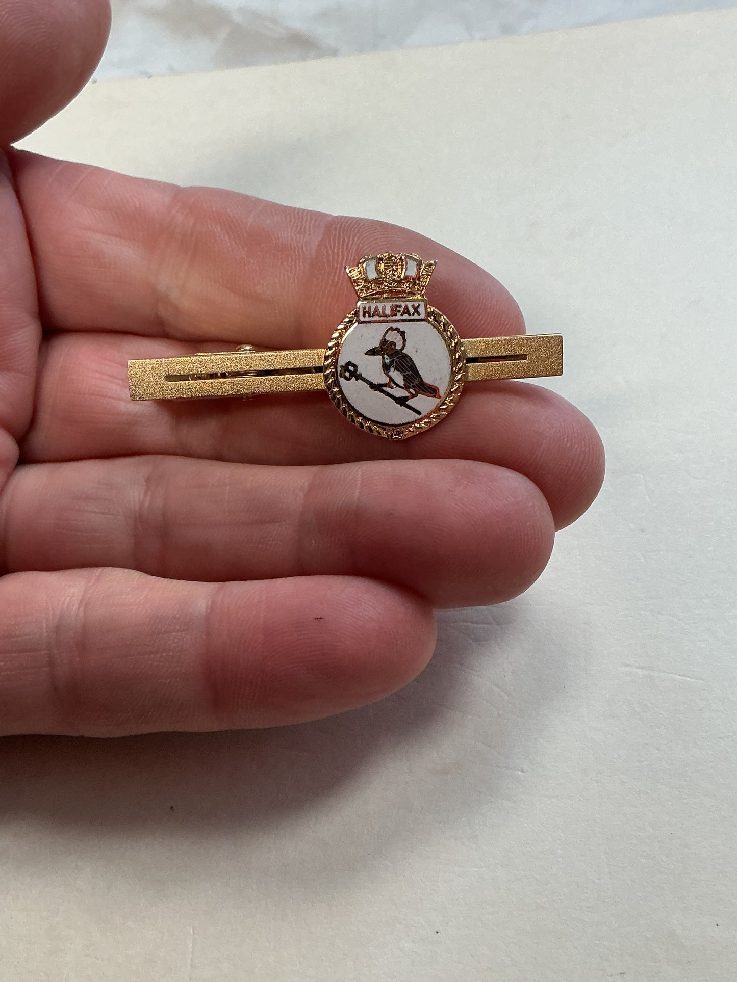 Vintage HMCS Halifax Ship Crest tie bar/clip