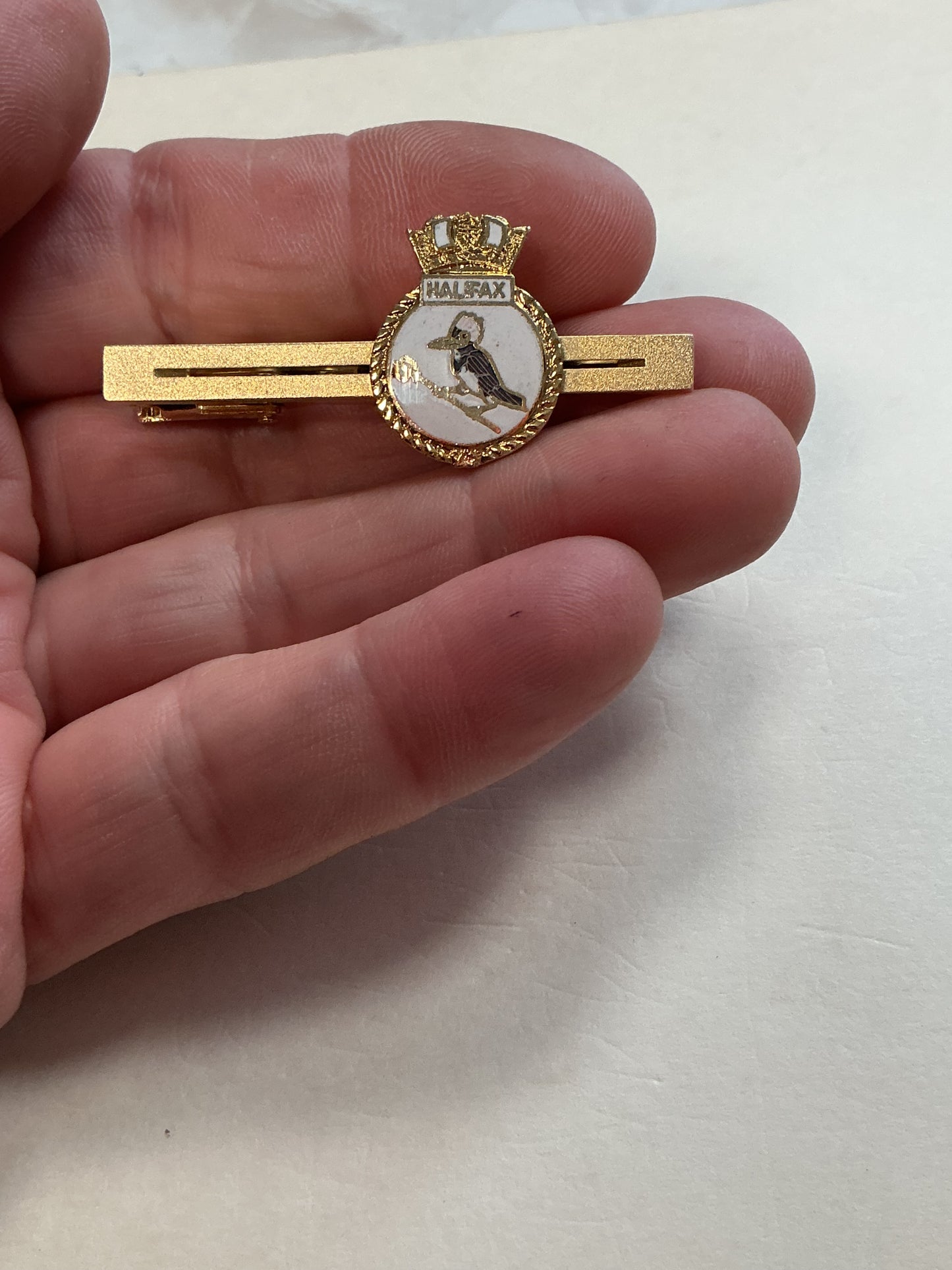 Vintage HMCS Halifax Ship Crest tie bar/clip