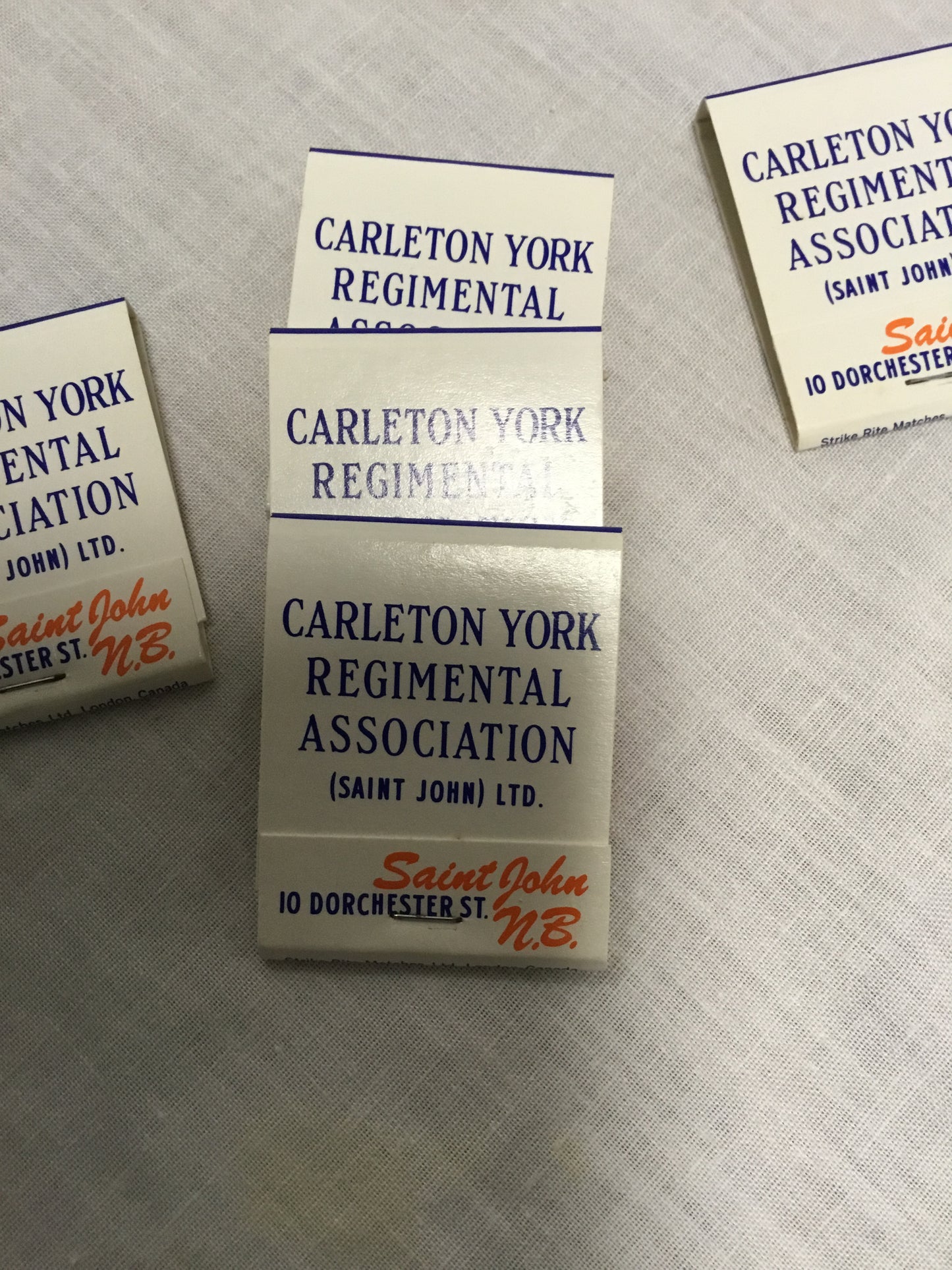 Lot of 5 Carleton York Regimental Association Books of Matches