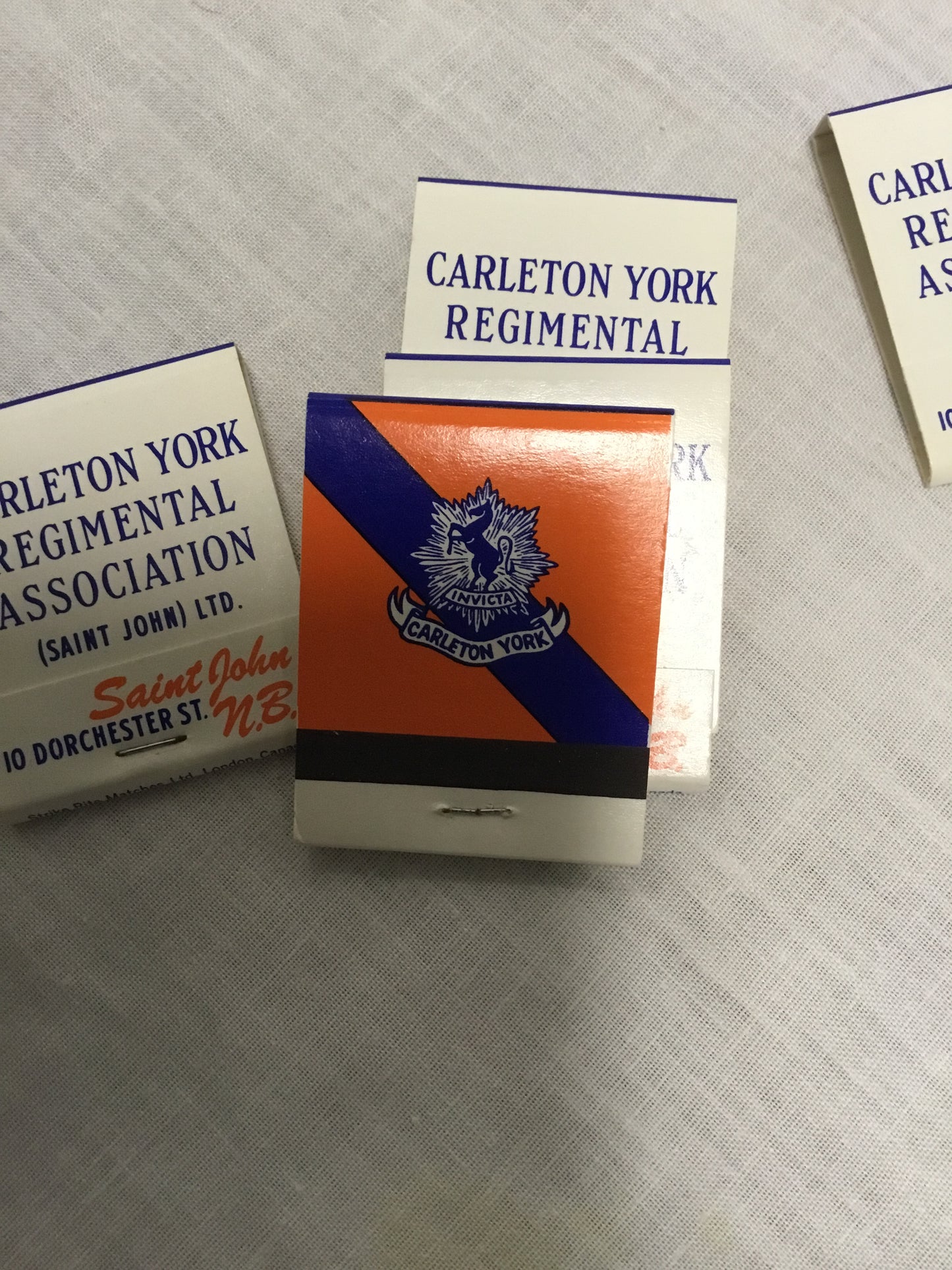 Lot of 5 Carleton York Regimental Association Books of Matches