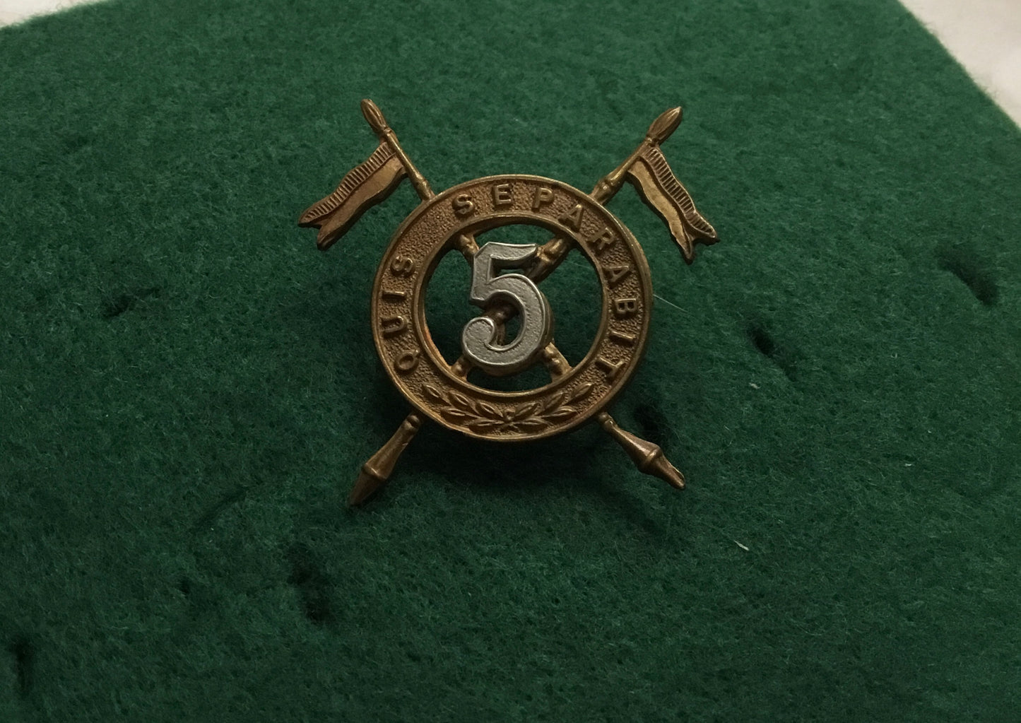 ORIGINAL 5TH ROYAL IRISH LANCERS BRITISH MILITARY CAP BADGE