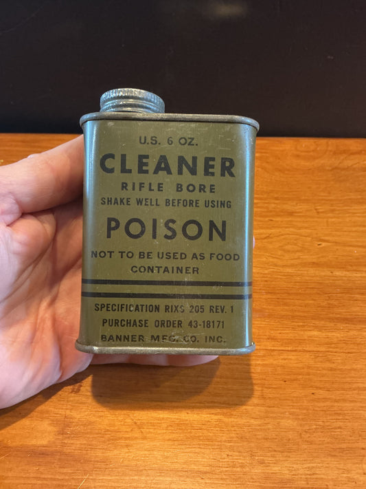 WW11 U.S. Military Tin Rifle Bore Cleaner  with Contents