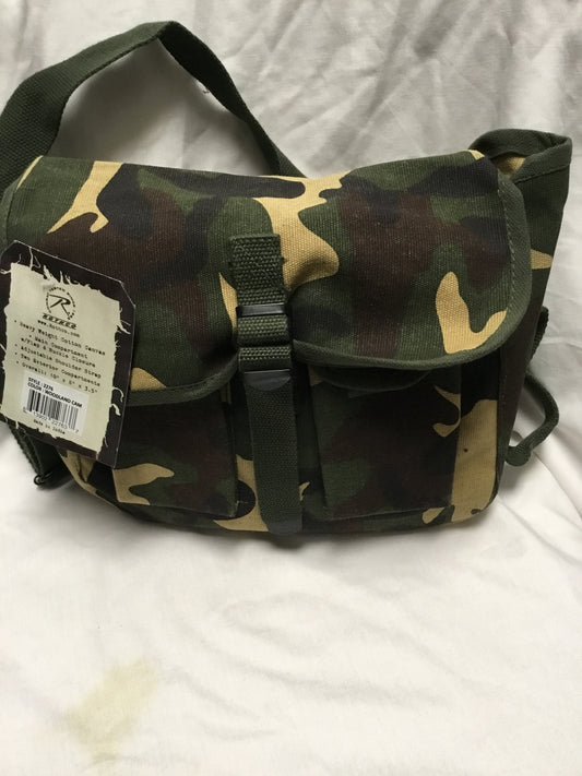 New Camouflage Woodland Haversack with Adjustable Strap