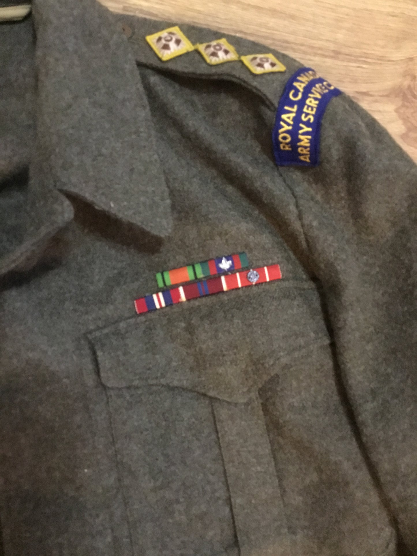 Post War Battle Dress Tunic , Royal Canadian army service corps