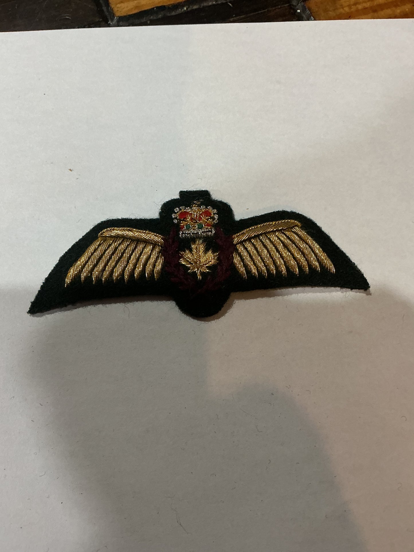 RCAF pilot Wing with gold bullion Thread