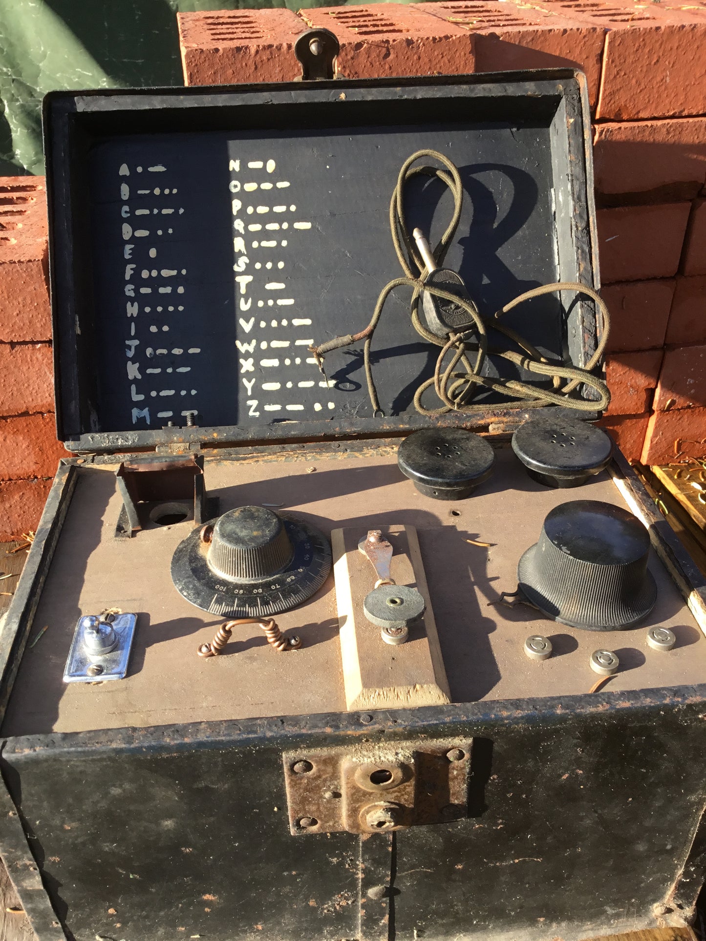 Antique Morse Code Key in Box