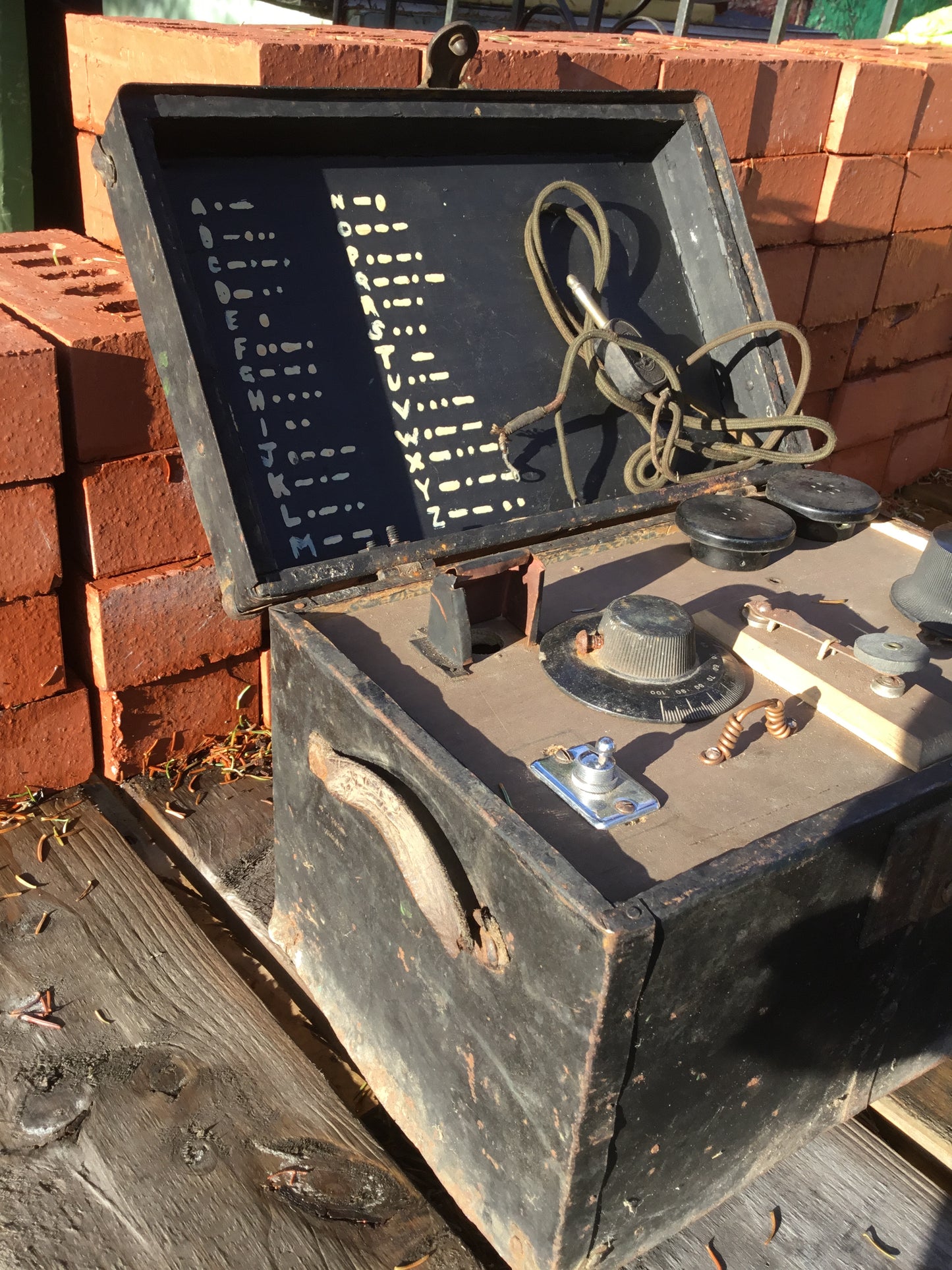 Antique Morse Code Key in Box