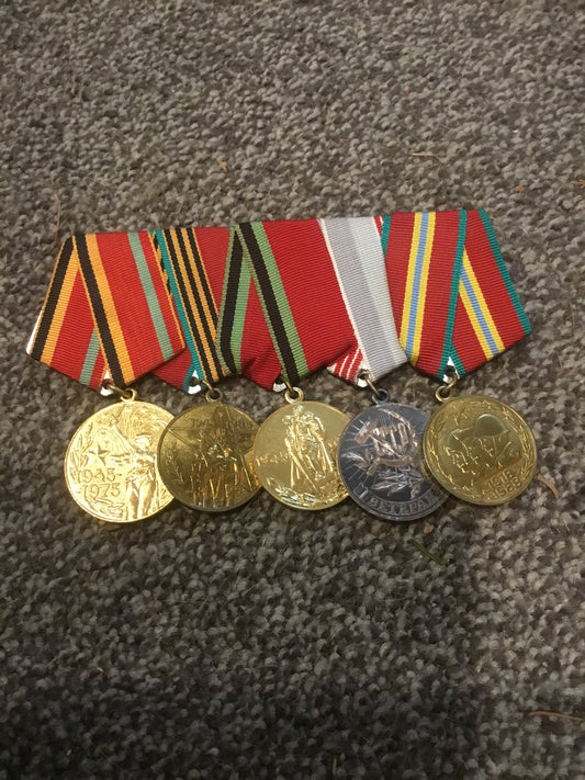 Lot of 5 Russian Cold War jubilee Medals