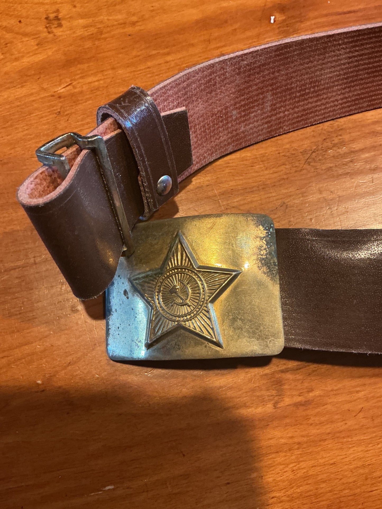 Vintage  USSR/ Soviet  Army Belt with Brass Buckle Original,