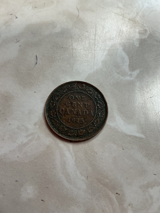 1915 Canada One 1 Cent George V Large Penny Coin