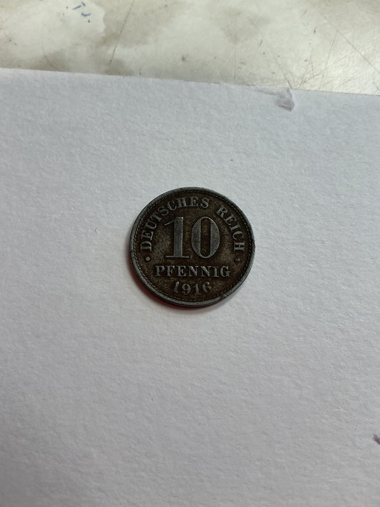 10 Pfennig coin from Germany 1916