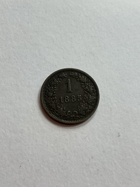 1885 Austria Empire 1 Kreuzer Copper Coin