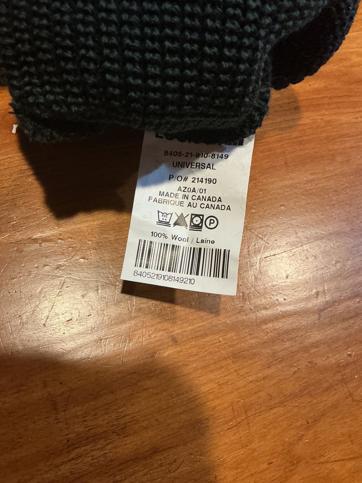 Canadian Army Wool Toque/ Watch Cap Dark Green