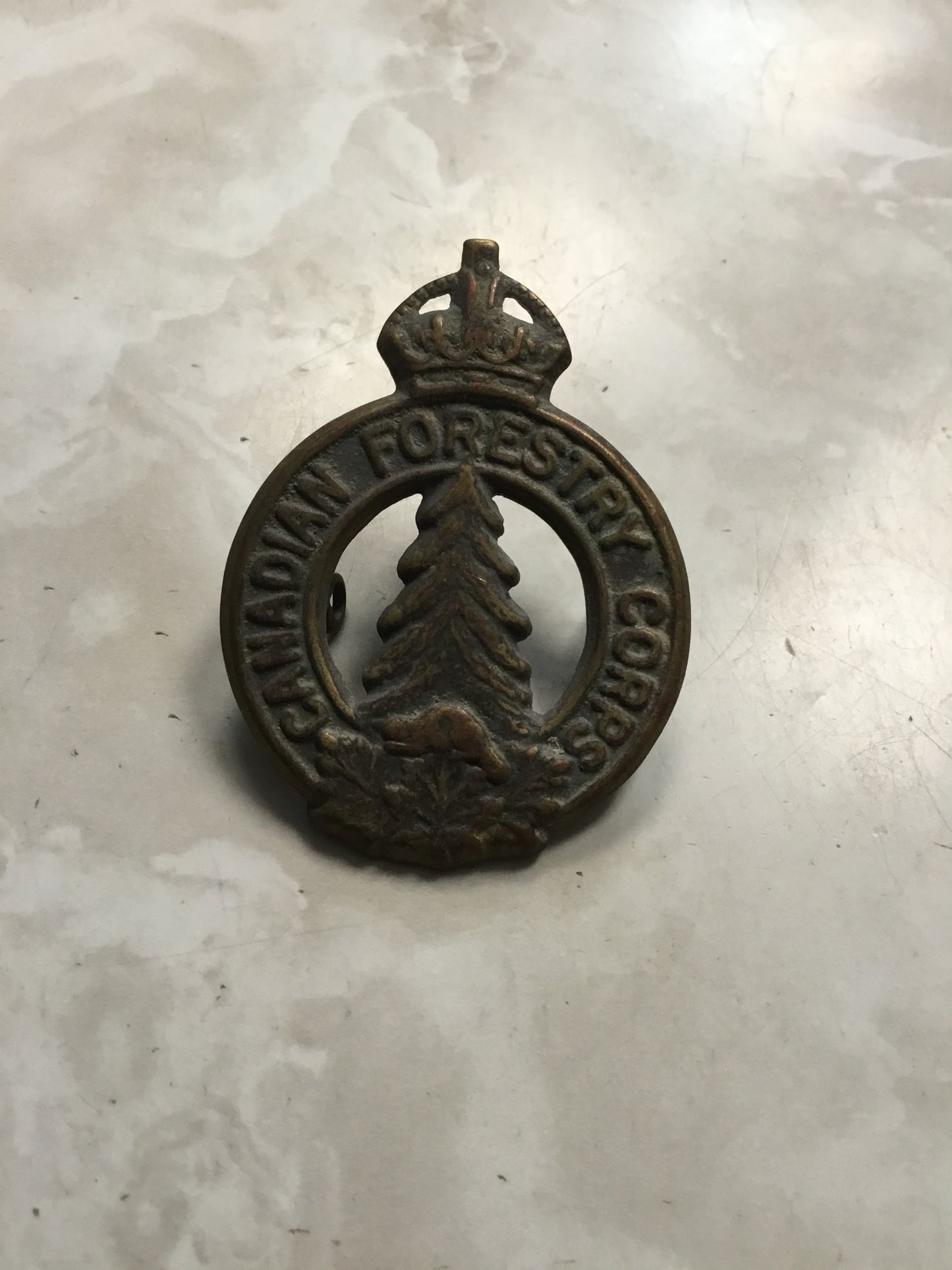 WW11 Canadian Forestry Corps cap badge.