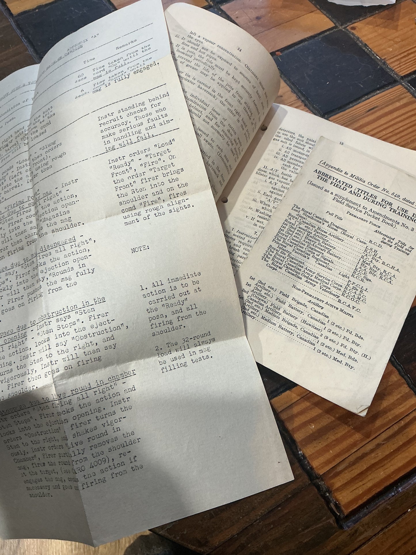 WW11 Canadian Gas Training Pamphlet with amendment 1942