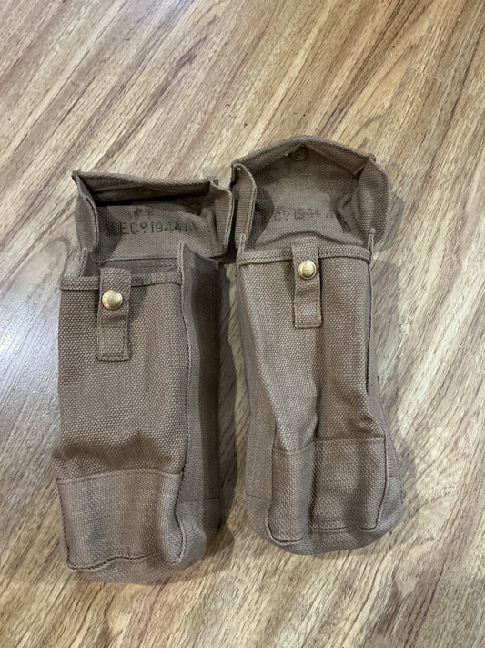 WW2 British P37 Bren Gun Pouches dated 1944 Both in very good condition.