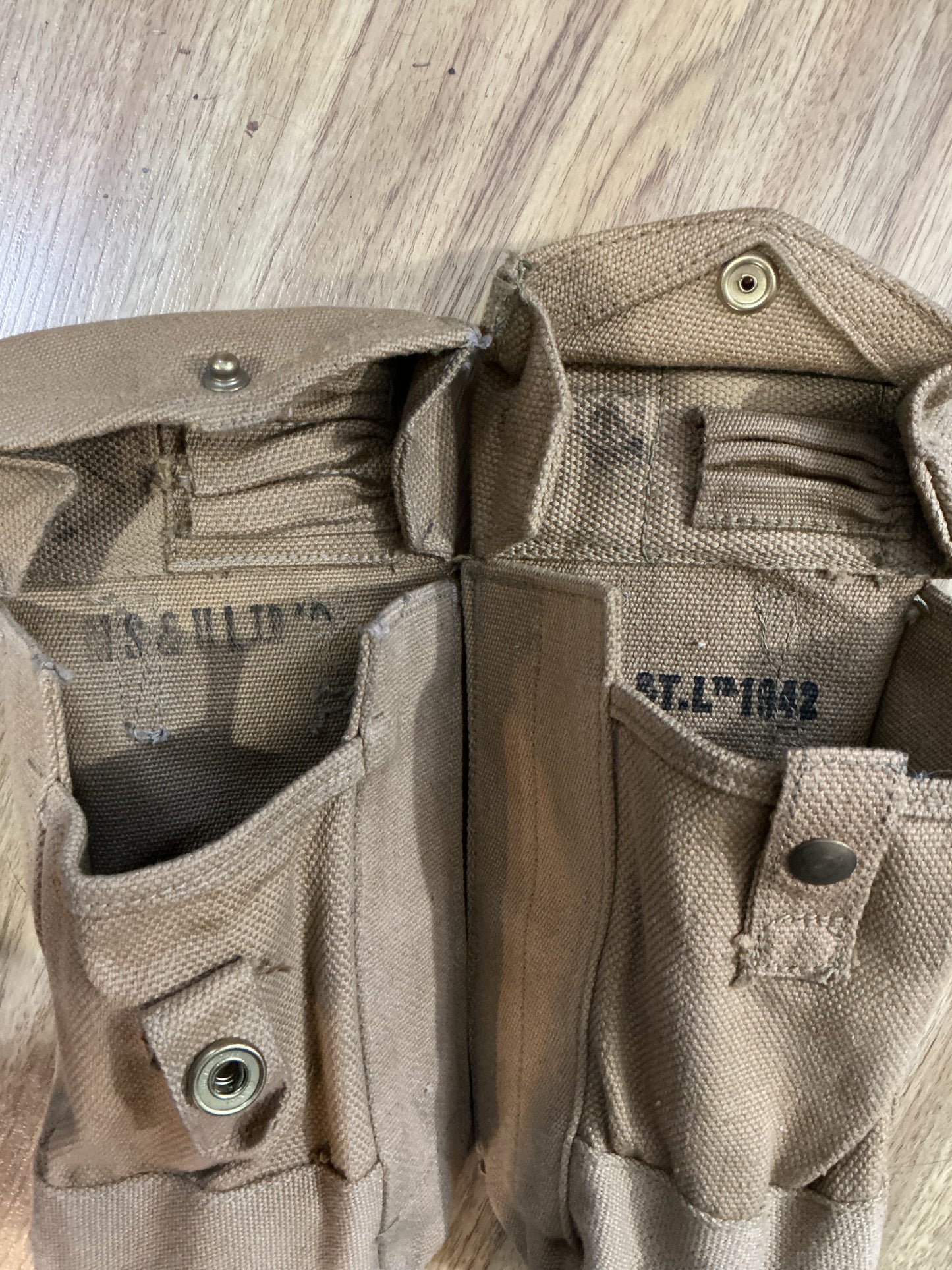 WW2 Canadian P37 Bren Gun Pouches dated 1942 and 1940