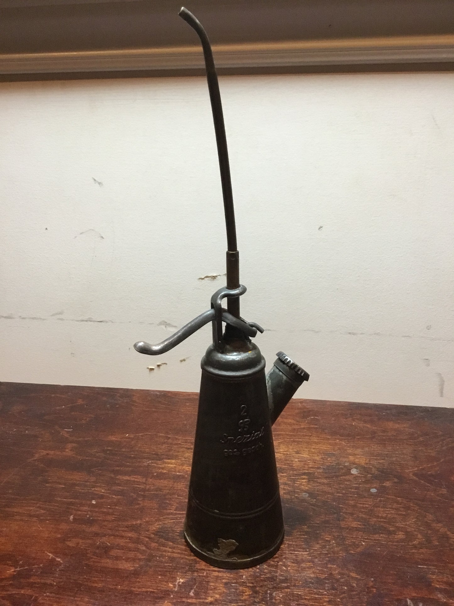 Early Vintage oil Can , extra long spout