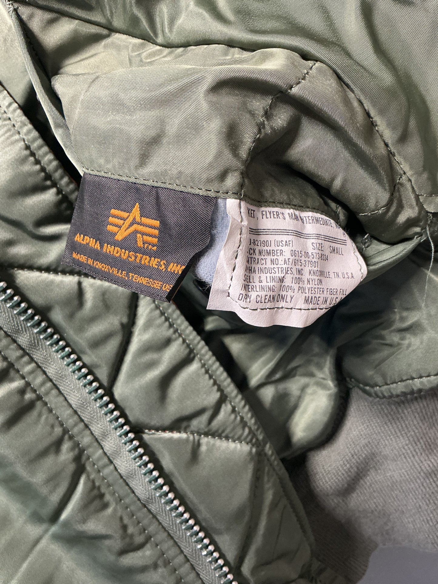Alpha MA-1 Bomber Jacket Size Small